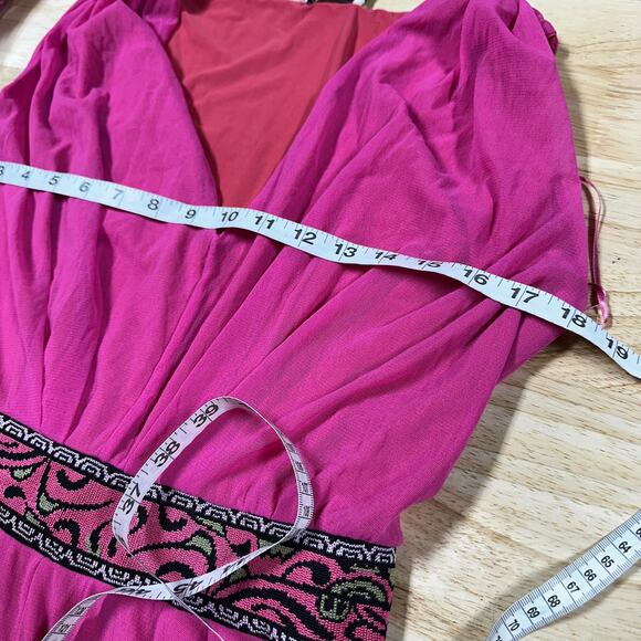 Fuzzi Jean Paul Gaultier NWT Sleeveless Chiffon Wide Leg Jumpsuit Pink Size XL - Picture 8 of 10